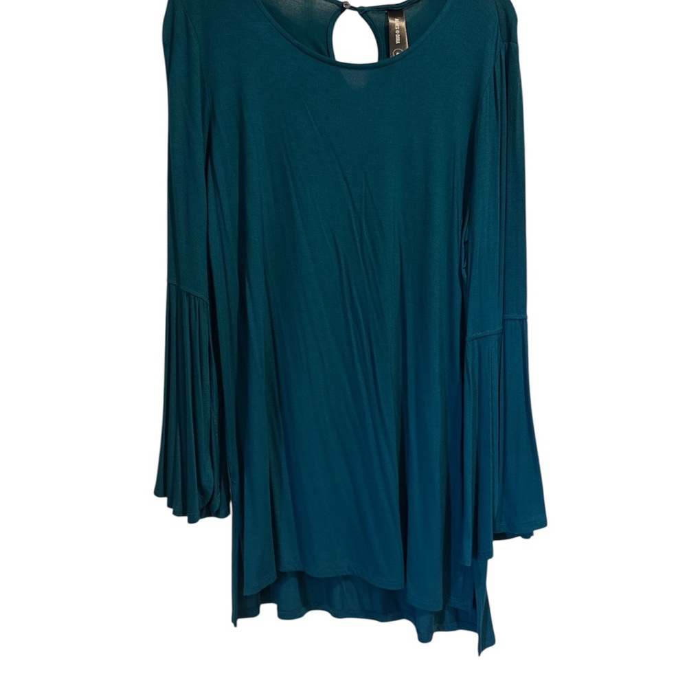 Agnes & Dora Teal Tunic with Flared Sleeves